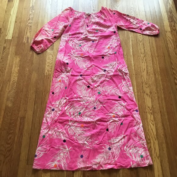 Mr. "B" of California Pink Feather Multicolor Polka Dot Max Mumu Party Dress - Picture 1 of 9